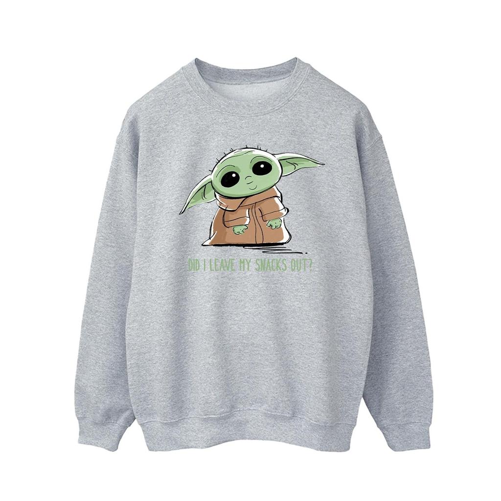 Star Wars Mens The Mandalorian Grogu Snacks Meme Sweatshirt