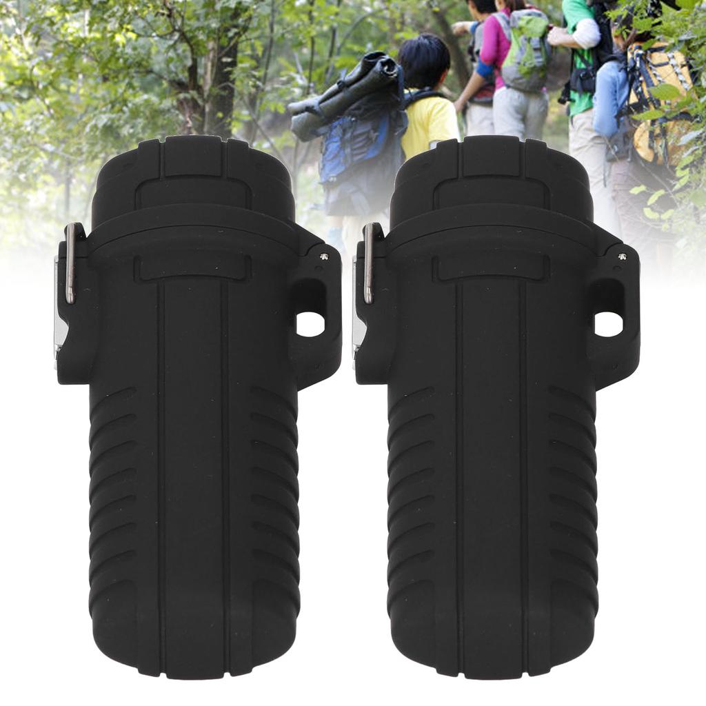 2 Pcs Water Proof Storage Tube Airtight Cover Rubber Sealing Plastic Tube Storage Box for Outdoor Camping Travel