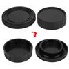 Black Plastic Portable Lens Rear Cover Body Front Cap Kit Fit for Minolta MD Mount Camera