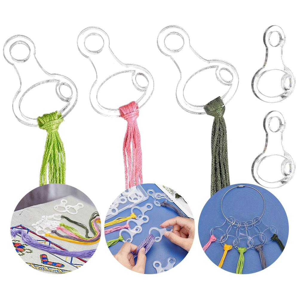 40Pcs Acrylic DIY Cross Stitch Thread Organizer Transparent Cross Stitch Storage Holder DIY Craft Embroidery Thread Holder
