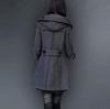 Autumn and Winter Thick Woolen Coat Women's Mid-length Hooded and Slim-fitting Woolen Coat