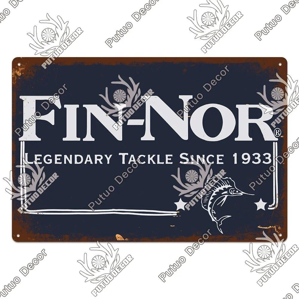Putuo Decor Fishing Gear Retro Tin Sign Plaque Metal Plate Vintage Wall Art Poster Decoration for Tackle Shop Home Iron Painting