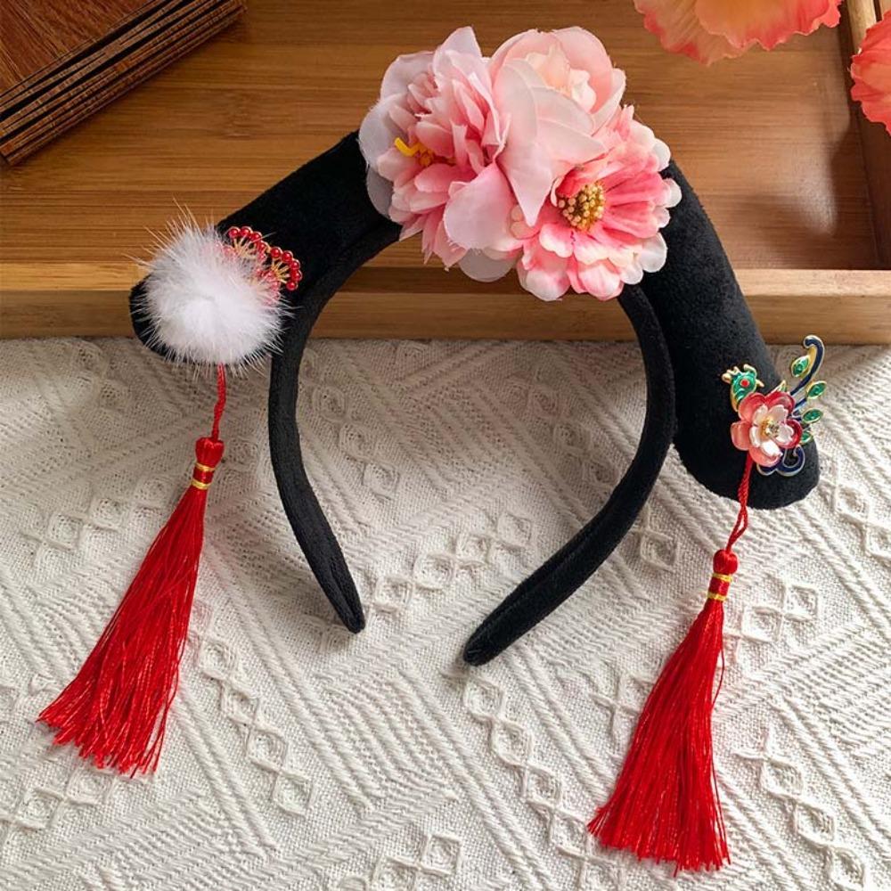 Sweet Chinese Style Hair Hoop Long Tassel Children Hair Bands Performance Props