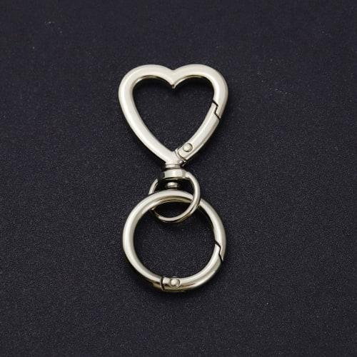 FUSSED 2 Pieces Heart-Shaped Alloy Swivel Lobster Clasp Spring Snap Hook Hanging Buckle for Key Rings, Bags, Luggage Pendants, DIY Bag Key Rings, Craf