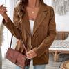 Модный универсальный красивый осенне-зимний женский однотонный вельветовый блейзер женский