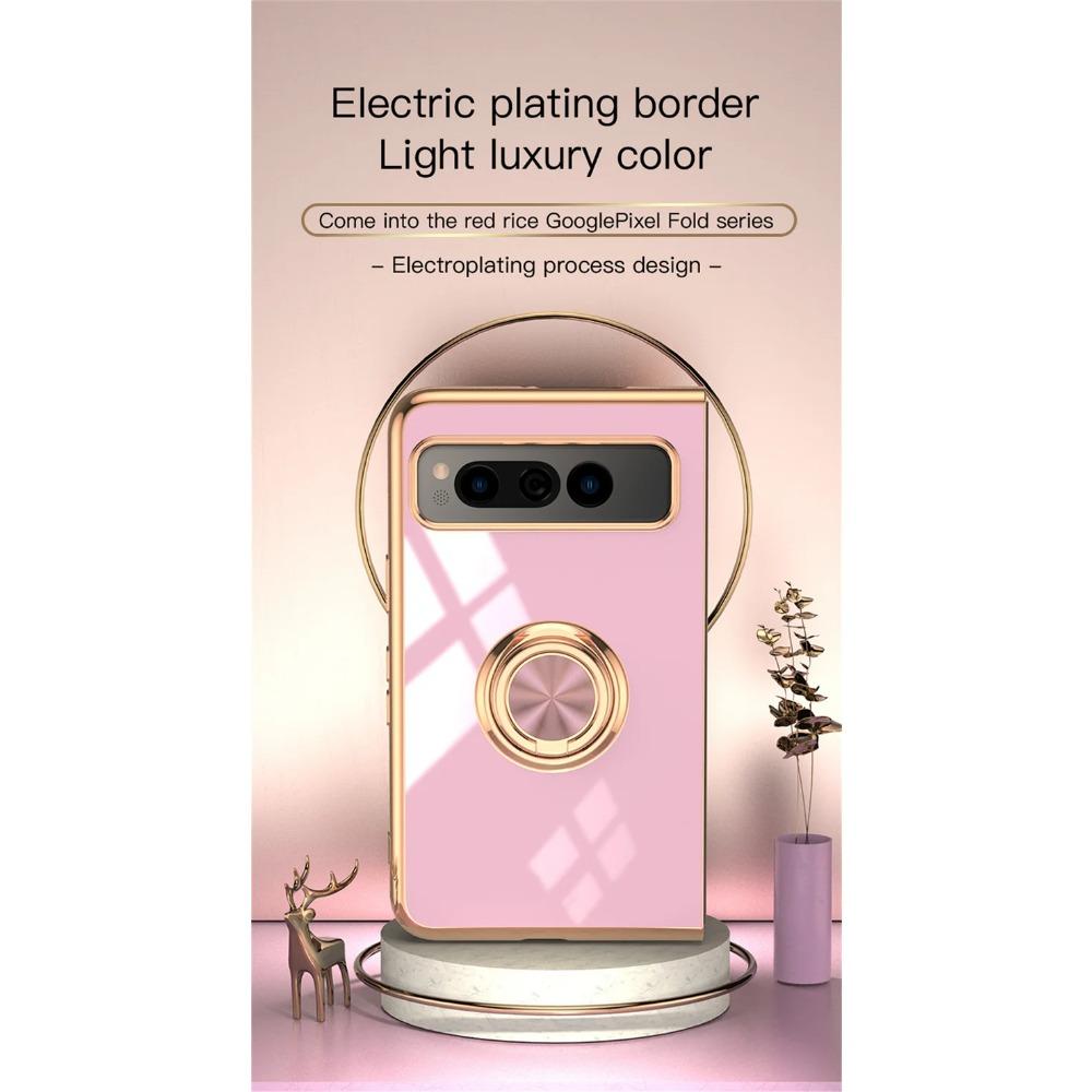 Ударопрочный чехол-держатель для телефона с кольцом для Google Pixel Fold, защитная задняя стенка, роскошный чехол с полной защитой