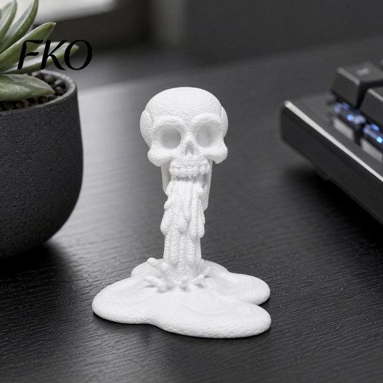 Creative 3D Skull Design Printed Water Flow Ornament, Statue with Unique Home Decor Piece Stable Base, Compact Gothic Decoration, Halloween