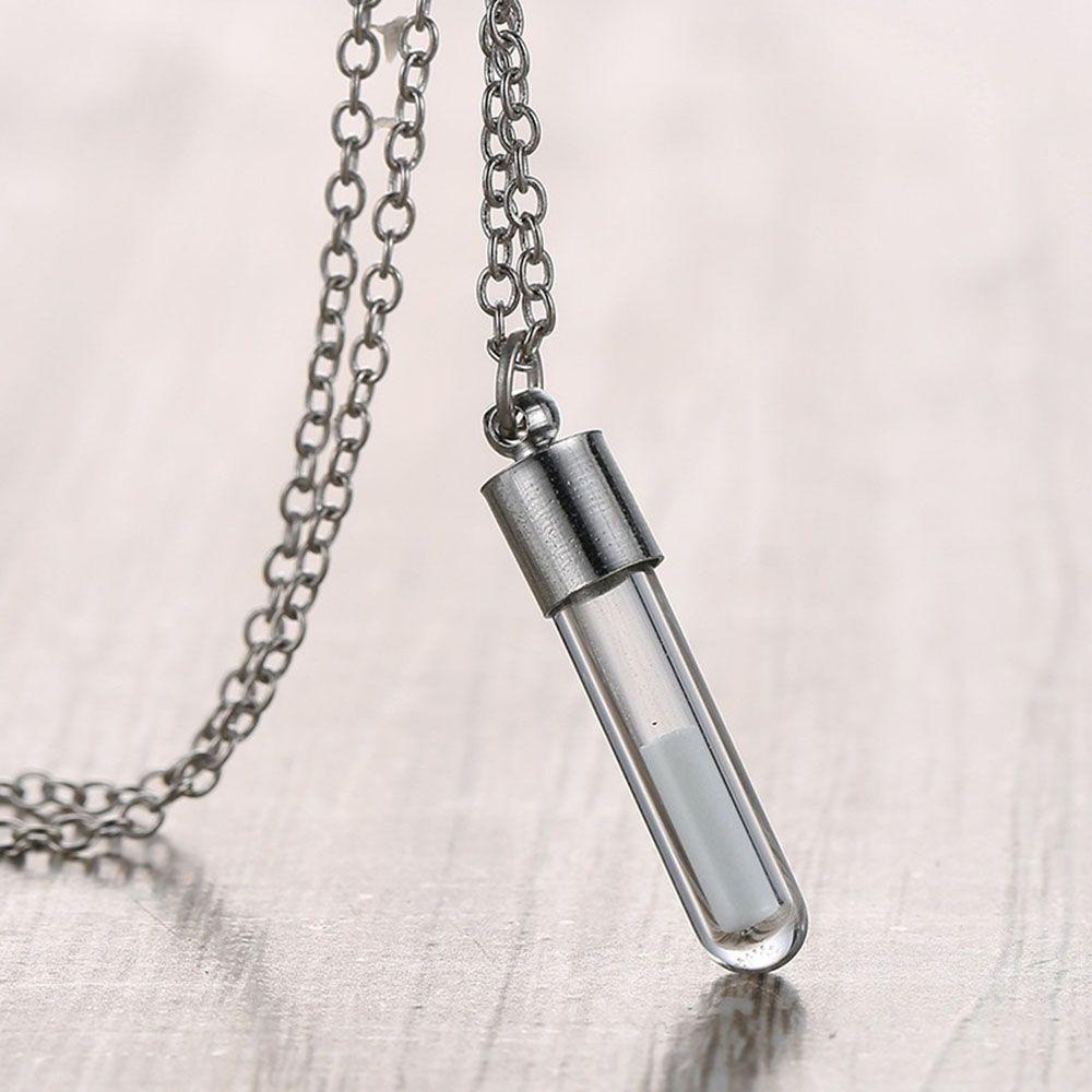 Unique Gift Vial for Women Vintage Glass Glow In The Dark Glass Bottle Necklace Pendant