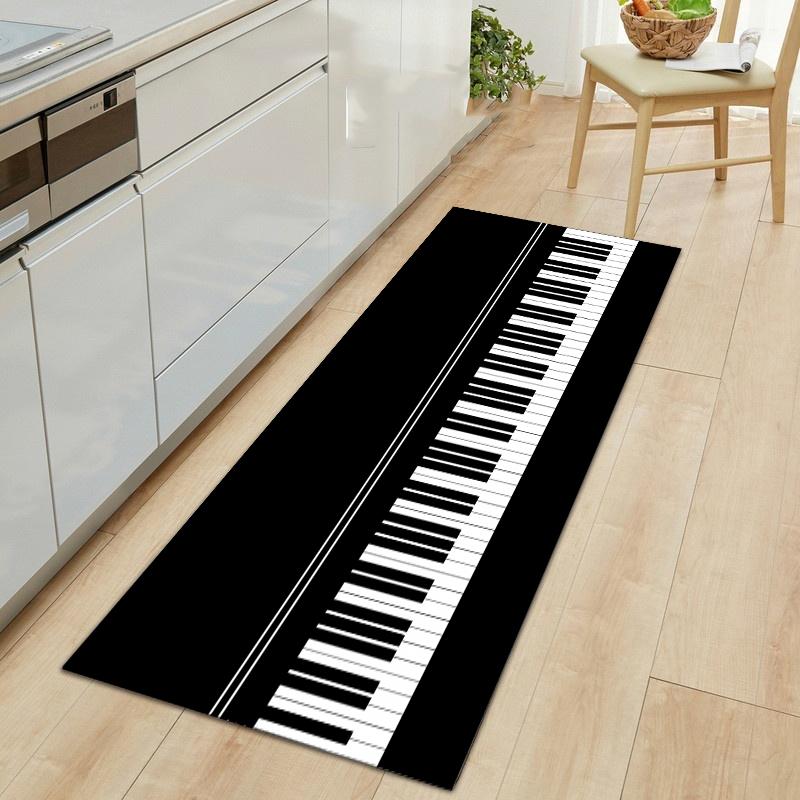 Коврик с 3D-печатью серии Piano Keyboard, большой коврик, ковры для гостиной, спальни, коврики для кухни, коврики, нескользящие