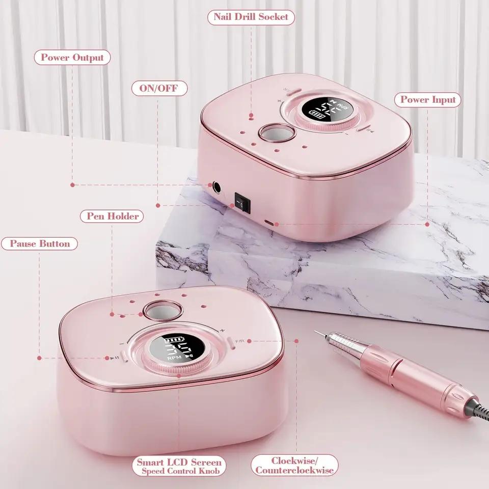 Электрическая пилка для акриловых ногтейЭлектрическая маникюрная машинка Портативная фреза Электрическая пилка для акриловых ногтей