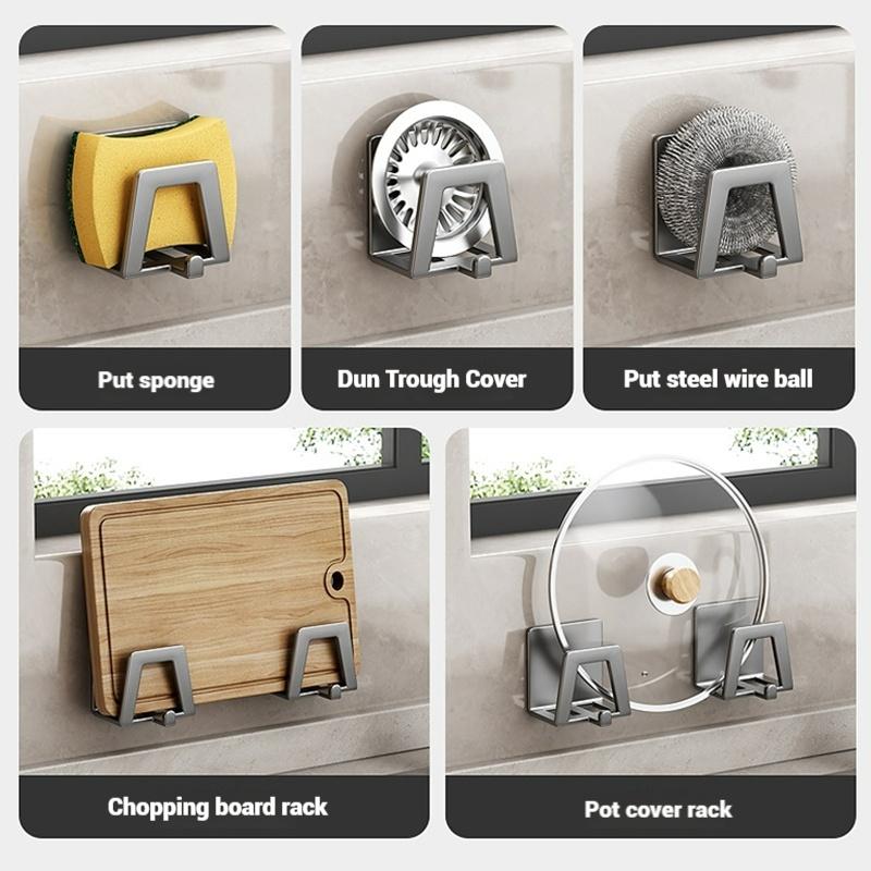 Подставка для разделочной доски без перфорации Многофункциональный держатель для крышки кастрюли Органайзер для готовки Кухонная полка для хранения принадлежностей Полка для сушки сливного отверстия