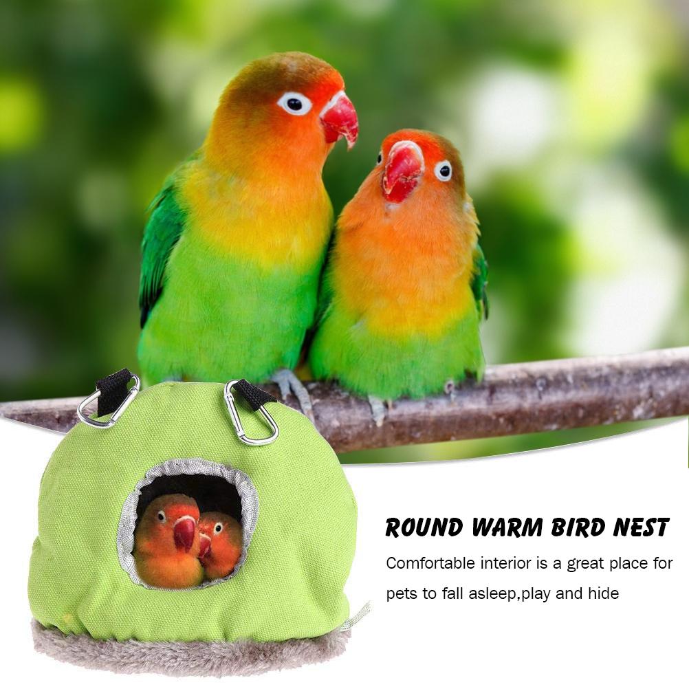 Warm Bird Nest Round Soft Bird Nest Small Bird Plush Cage Winter Hanging Hammock