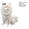 Healing Pet Decoration 3D Printed Cute Pomeranian Dog Figurine, White Twisting Head Puppy Statue, Small Sculpture Desktop Ornament for Home