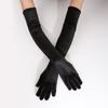 Solid Color Velvet Long Gloves 53cm Evening Dress Gloves Women's Fluffy Gloves  Party
