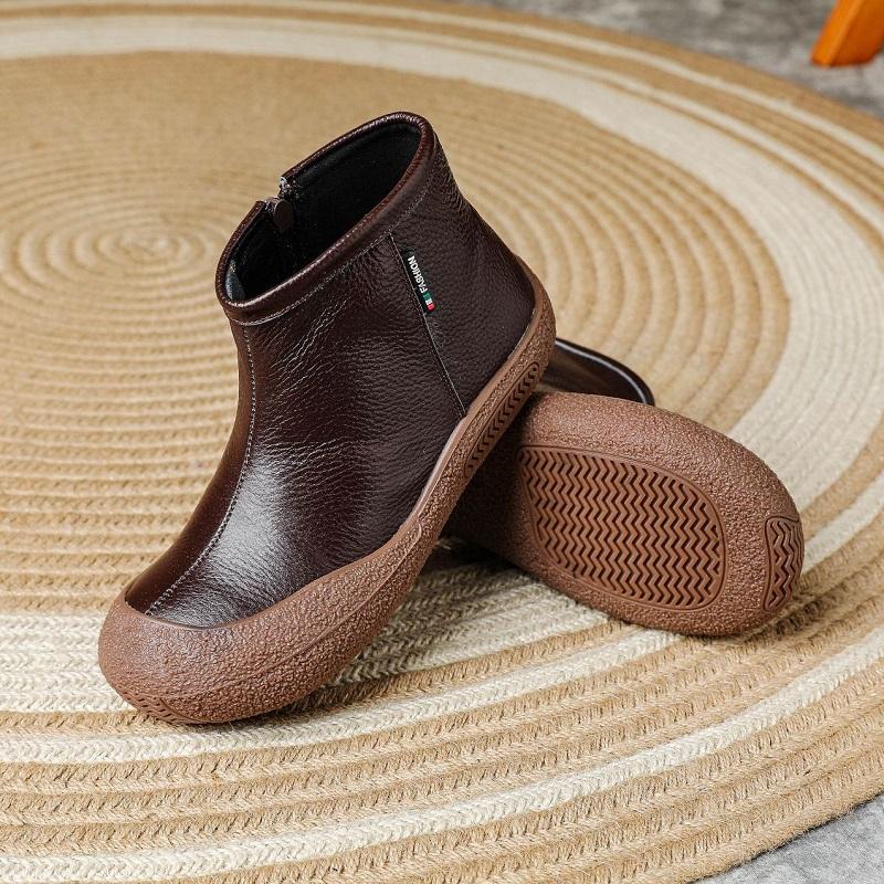 Высококачественные женские ботинки из натуральной кожи женские водонепроницаемые ботинки модные женские ботинки на шнуровке на платформе коричневые ботинки