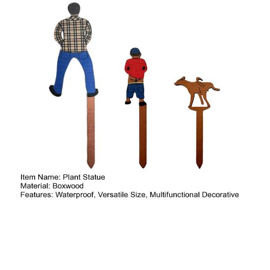 3 шт./набор Статуэтка растения для улицы Цветочные горшки Маленькие деревянные фигурки Водонепроницаемый Сад Дом Кашпо Украшение