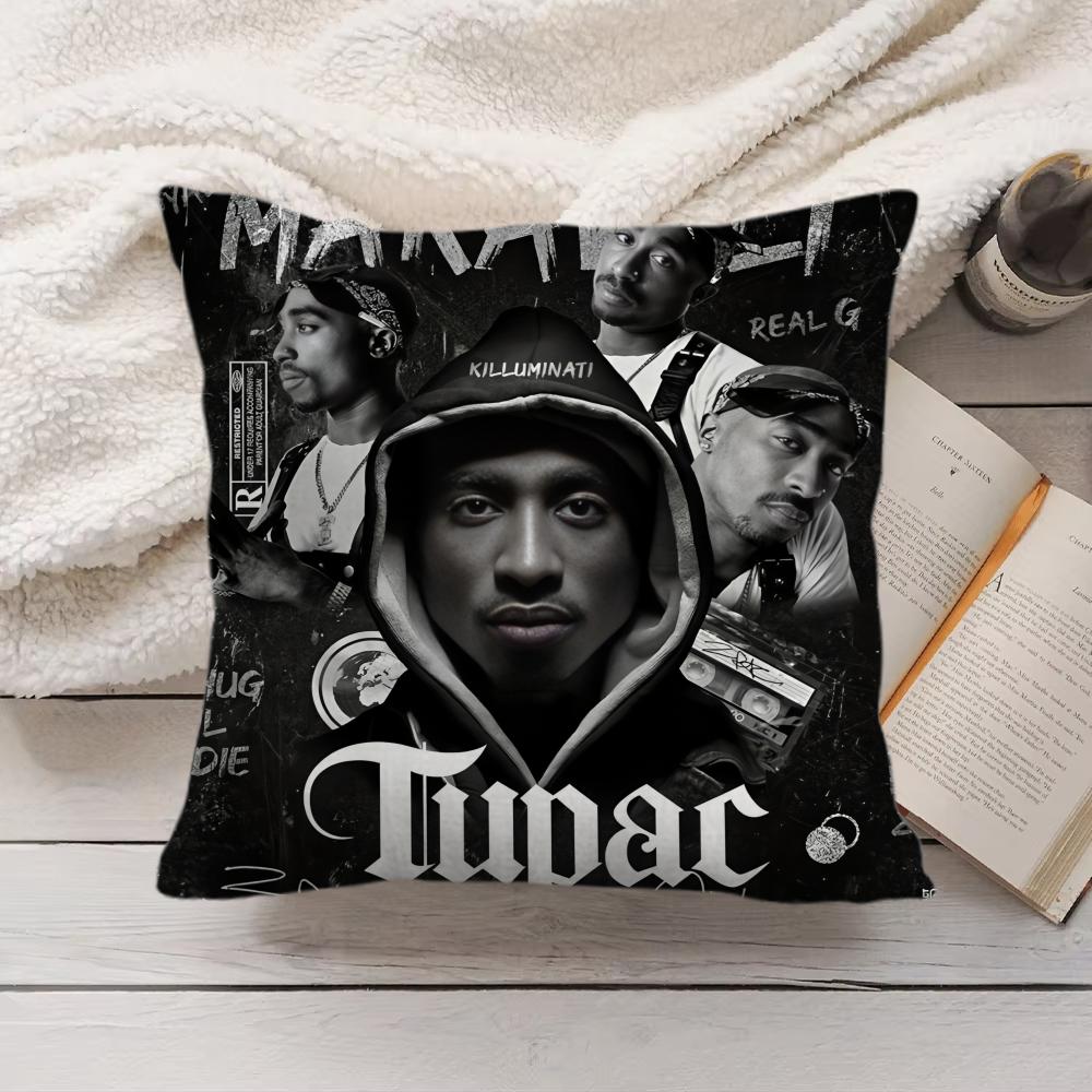Крутая наволочка для подушки с изображением Тупака 2Pac S-Shakur, шелковистый короткий плюш, скрытая молния, пылезащитная, для диванной подушки, для домашнего декора