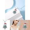 Christmas Santa Geometric Pendant Necklace With Micro Inlaid Alloy For Holiday Celebration