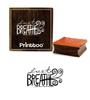 Printtoo Scrap-Booking Just Breathe Word Design Brown Wooden Rubber Stamp Block-2 x 2