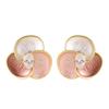 Mori gentle delicate small fragrant wind diamond zircon flower stud earrings sweet temperament girl heart versatile commuter earrings