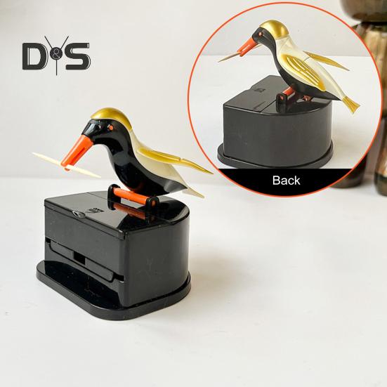 Диспенсер для зубочисток Bird, держатель для зубочисток Woodpecker, портативный, для домашнего офиса, ресторана, рабочего стола, автоматический органайзер для зубочисток, контейнер
