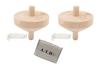 Set of 2 Wooden Craft Tops with Strings Original Pocket (Includes Tissues)