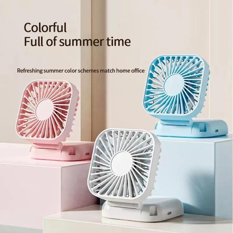 Mini Handheld Fan Mute Foldable Fan Multi-functional Turbine Fan USB Rechargeable Portable Hanging Neck Fan Mini Table Fan