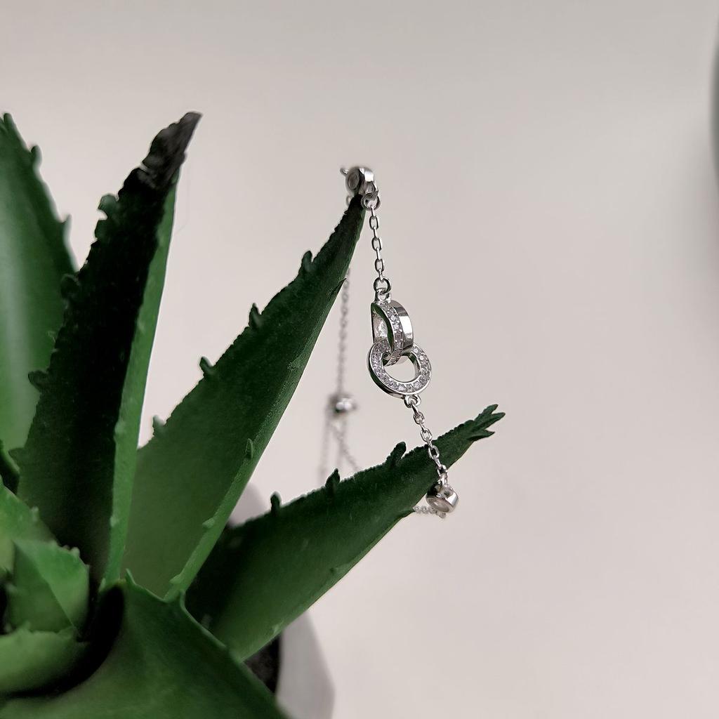 Серебряный браслет с фианитами, вес изделия 2,67 гр (2176473)