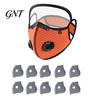 Outdoor Face Guard Reusable Carbon Filter Dust Mask with Adjustable Goggles, 6-Layer 10 Filters Filters, Protection Breathing Valve, Eye Shield