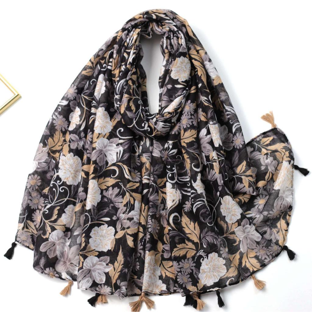 2024 Весна и Осень Зима Новый Хлопок И Конопля Длинный Тонкий Шарф Путешествия Универсальный Солнцезащитный Теплый Шаль Для Женщин