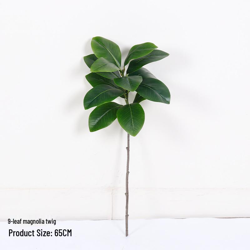 Artificial Magnolia & Rubber Fig Branches - Decorative Green Plant for Indoor Displays
