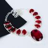 Amazing Red Garnet Gemstone Handmade 925 Sterling Silver Electroform Necklace, Red Garnet Silver For Wife Unisex Pendant Party Wear Gifts