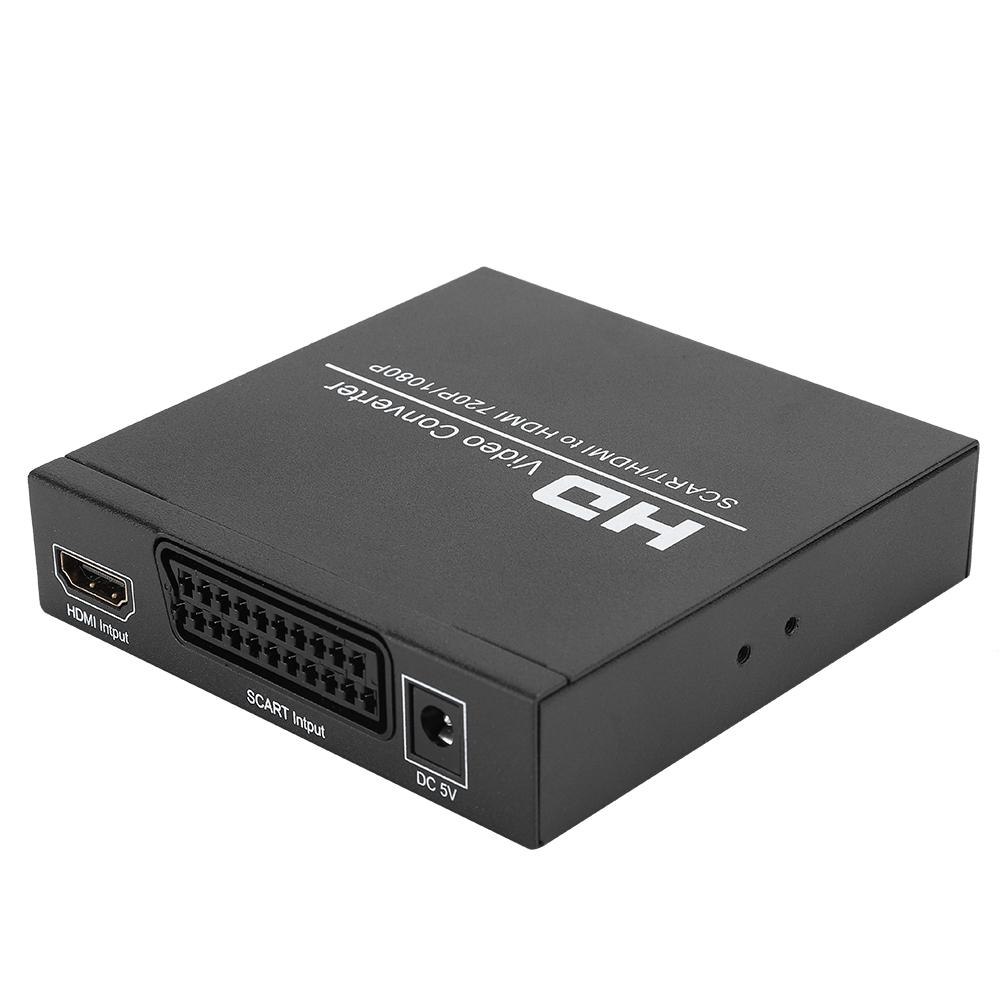 Железный корпус с низким энергопотреблением Чип оцифровки Обработка ScartHD в HD Конвертер Портативный