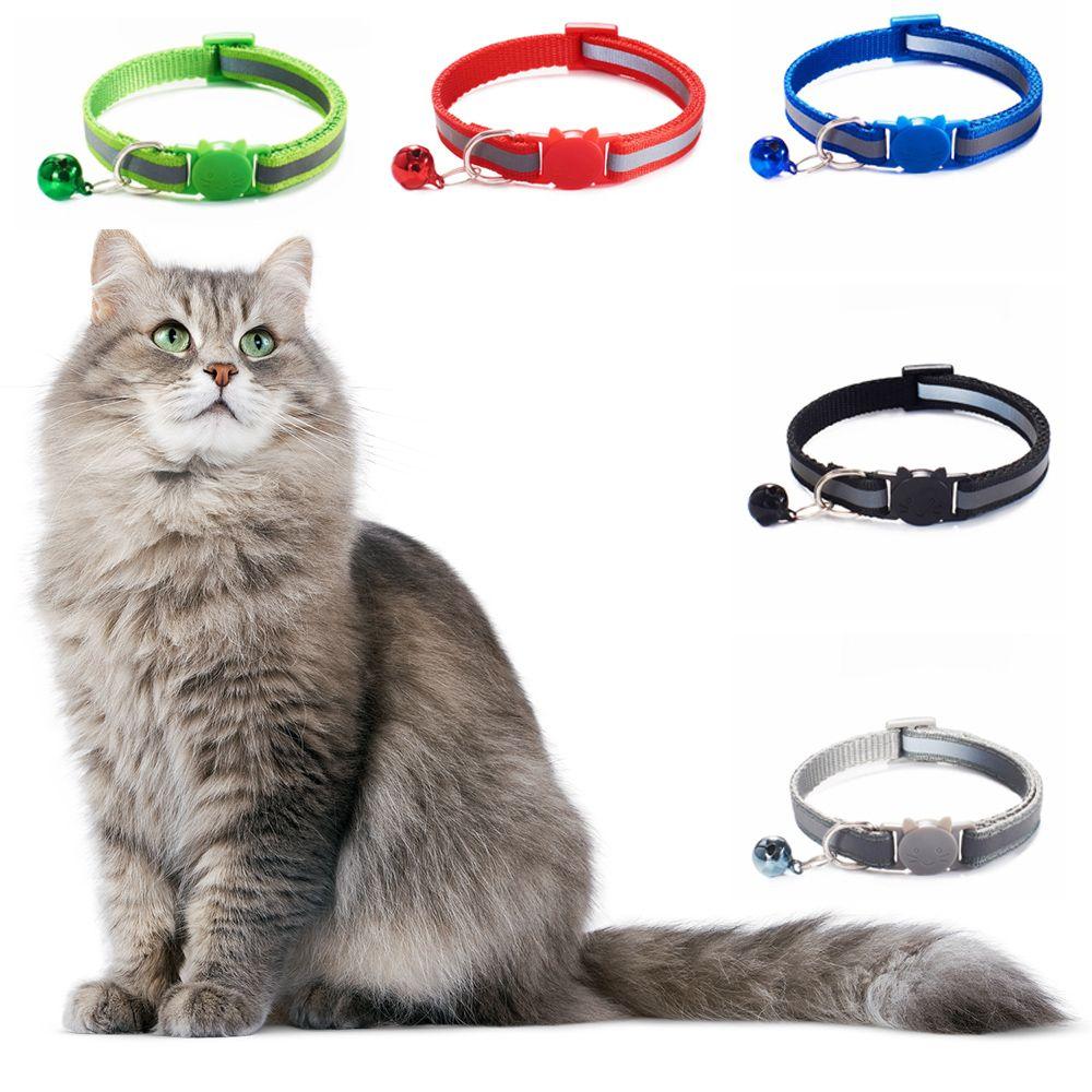 Adjustable Size Reflective with Bells Cat Neck Strap Cat Collar Pet Accessories Kitten Decor