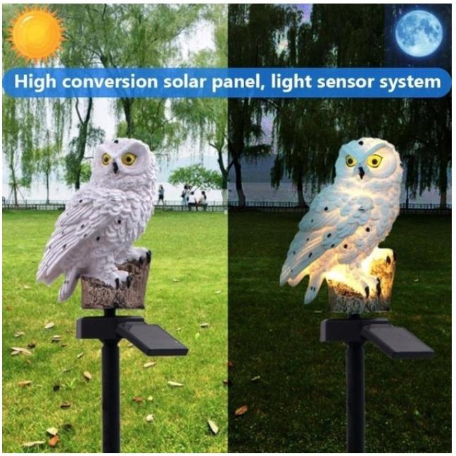 Солнечные фонари в виде совы, 1 шт. Водонепроницаемые солнечные светодиодные фонари Садовая дорожка Двор Газон Сова Украшения для животных Огни