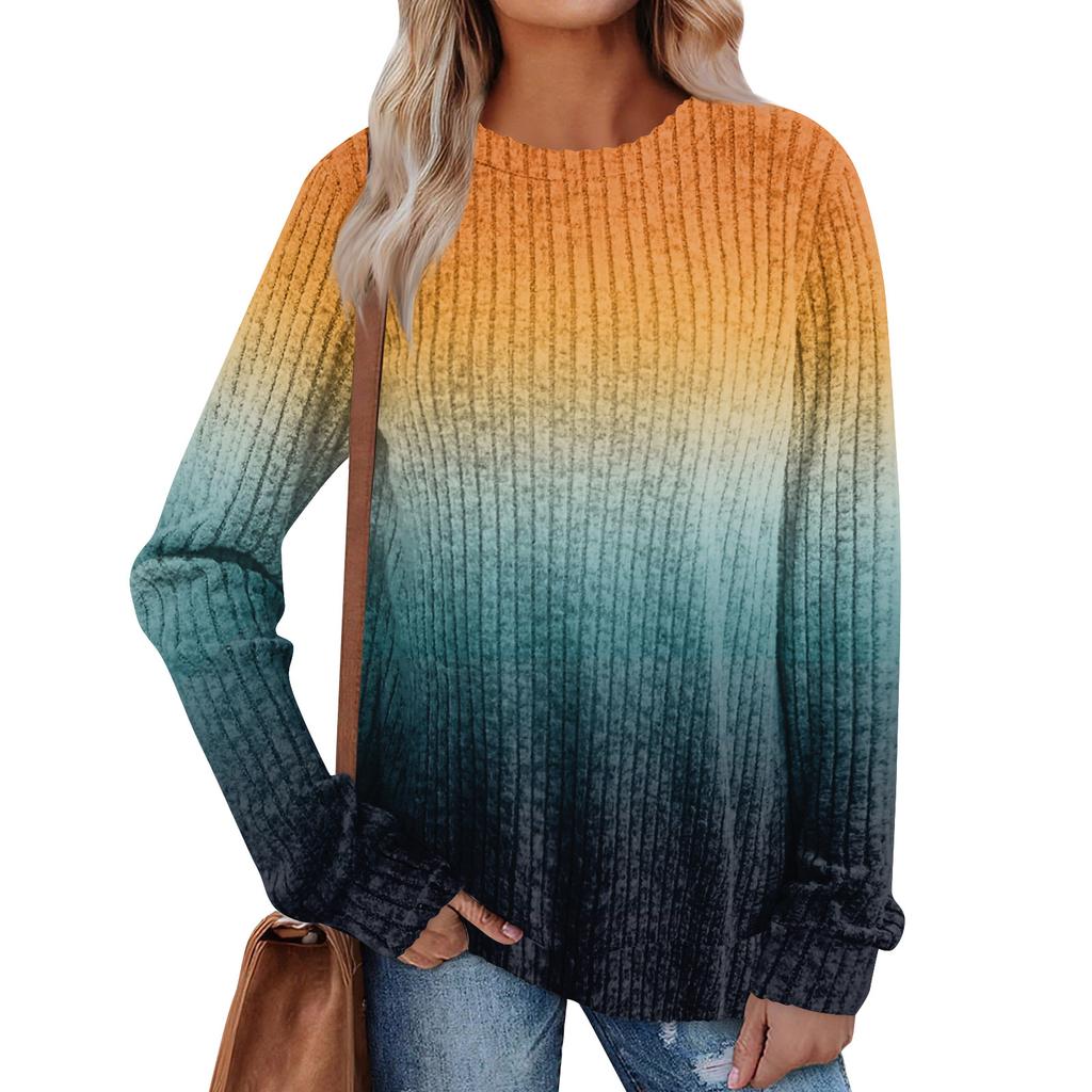 Женский зимний топ с круглым вырезом из легкого хлопка с начесом и принтом в стиле колор-блок