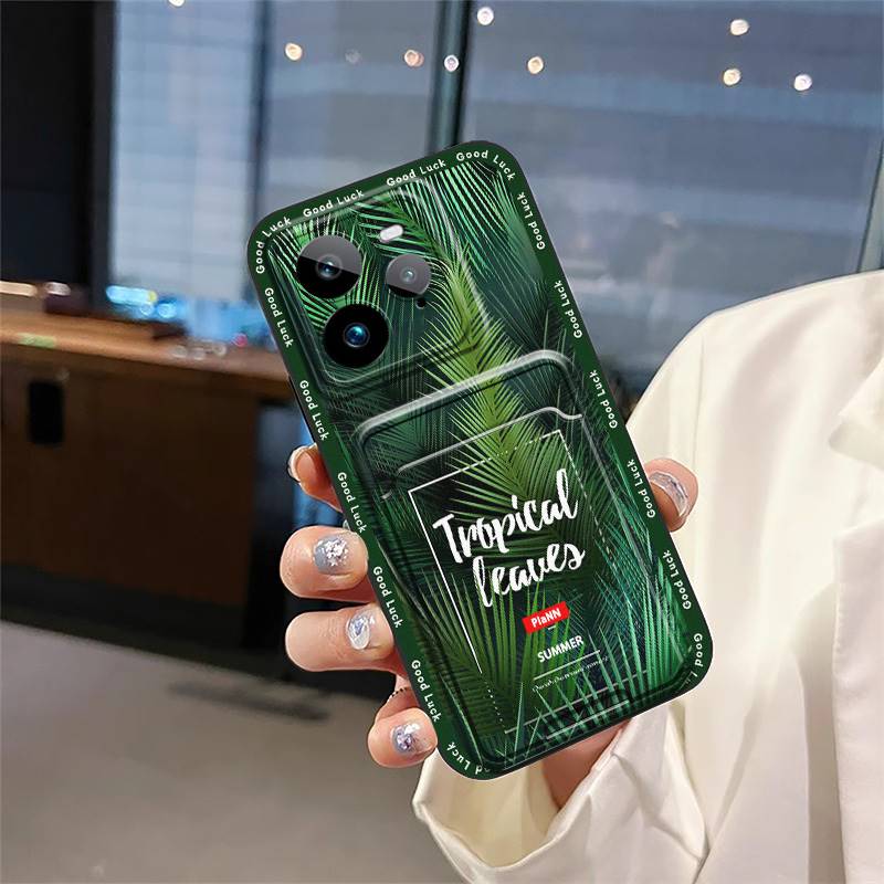Durable Silicone Phone Case For Realme GT7 Pro Card Slot Full Wrap Cartoon Fashion Design Anti-dust Dirt-resistant Cute