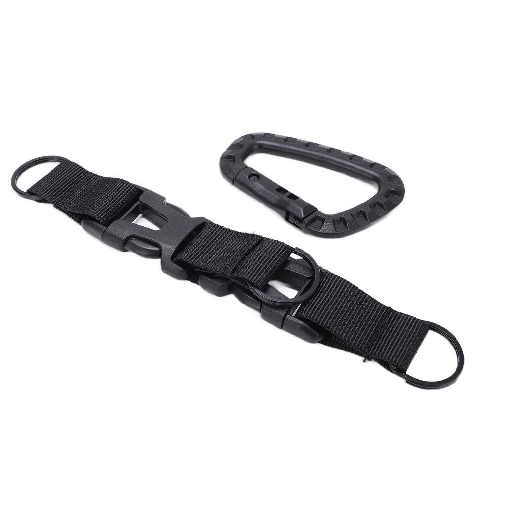 Plastic Carabiner D Ring Keychain Molle Webbing Gear Clip for Camping Hiking FishingBlack