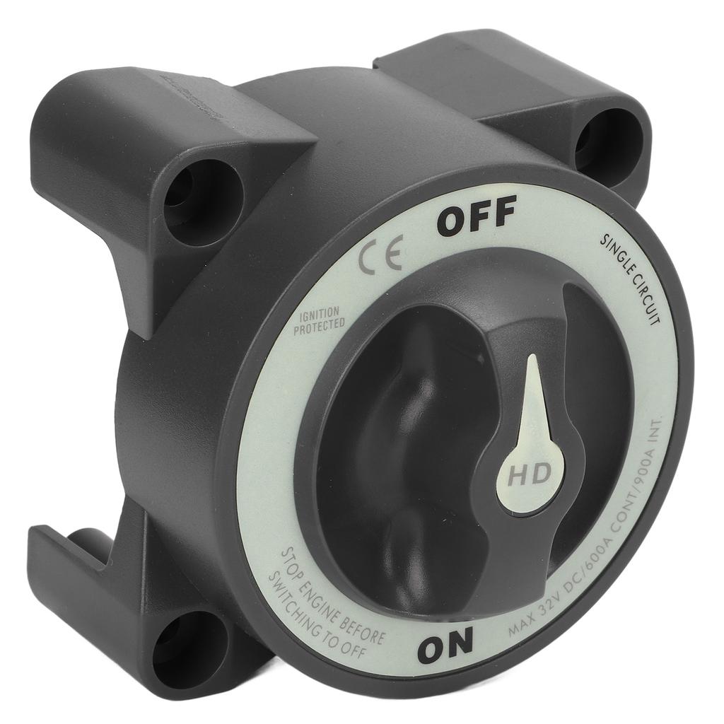 600A Master Battery Power Cut Disconnect Switch Isolator Single Circuit ON OFF IP66 Waterproof 3 Studs for RV Boat