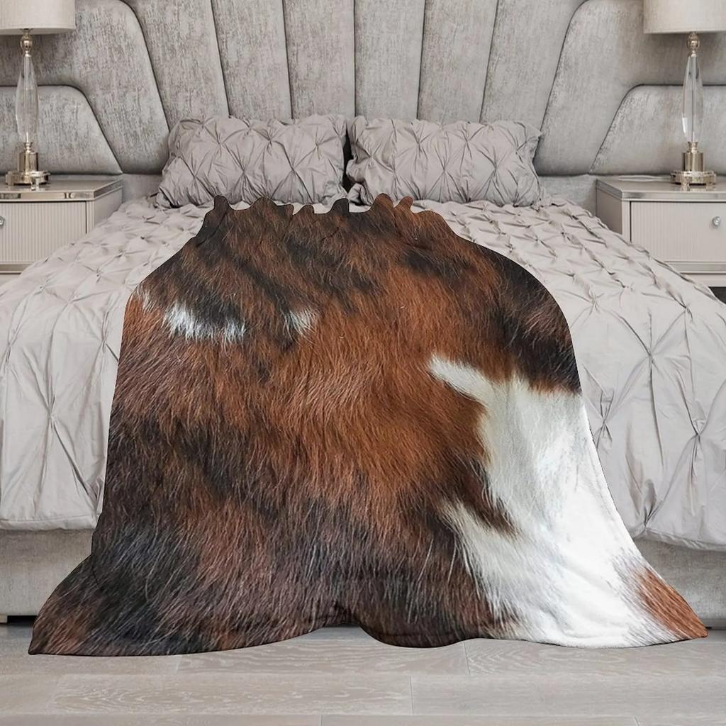 Многоцветный коричневый принт коровы плед одеяло диван кровать плед