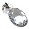 Natural White Topaz Gemstone Handmade 925 Sterling Silver Pendant 2.25" S2V44