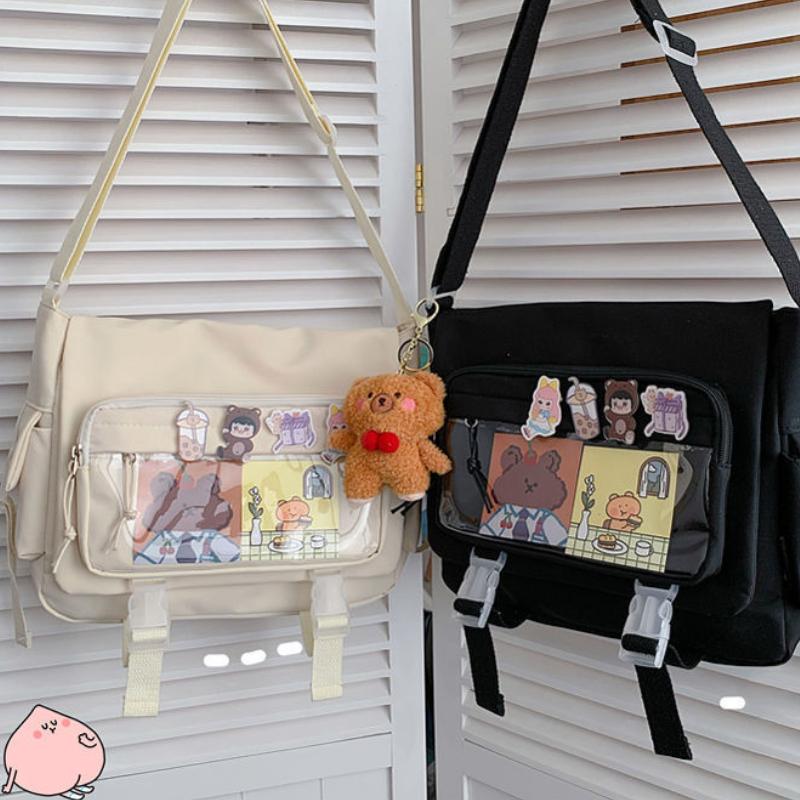 Waterproof Canvas Messenger Bag Women Men Handbags School Student Shoulder Bag Fashion Large Capacity Crossbody Bag Satchels KTB