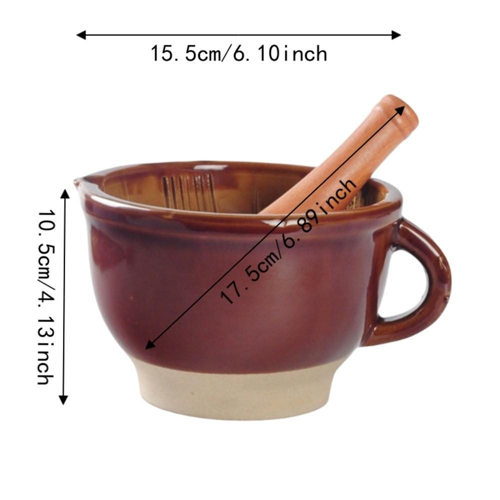 Rustic Style Garlic Grinding Bowl Non-Slip Base Garlic Grinder Kitchen Herb Grinding Mortar Spices