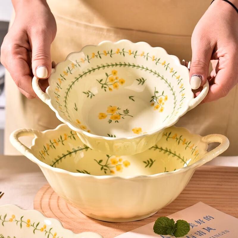 Pellson French Country Ceramic Eared Soup Bowls