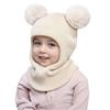 Knitted Children Bonnet Infant Cap Solid Color Kids One-piece Hat Scarf Baby Winter Hat Girls Boys