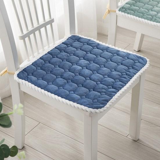 Chair Cushion Soft Comfortable Cozy Elegant Minimalistic Restaurant Accessory Polyester Fiber Seat Plush Dining Chair Cushion for Winter