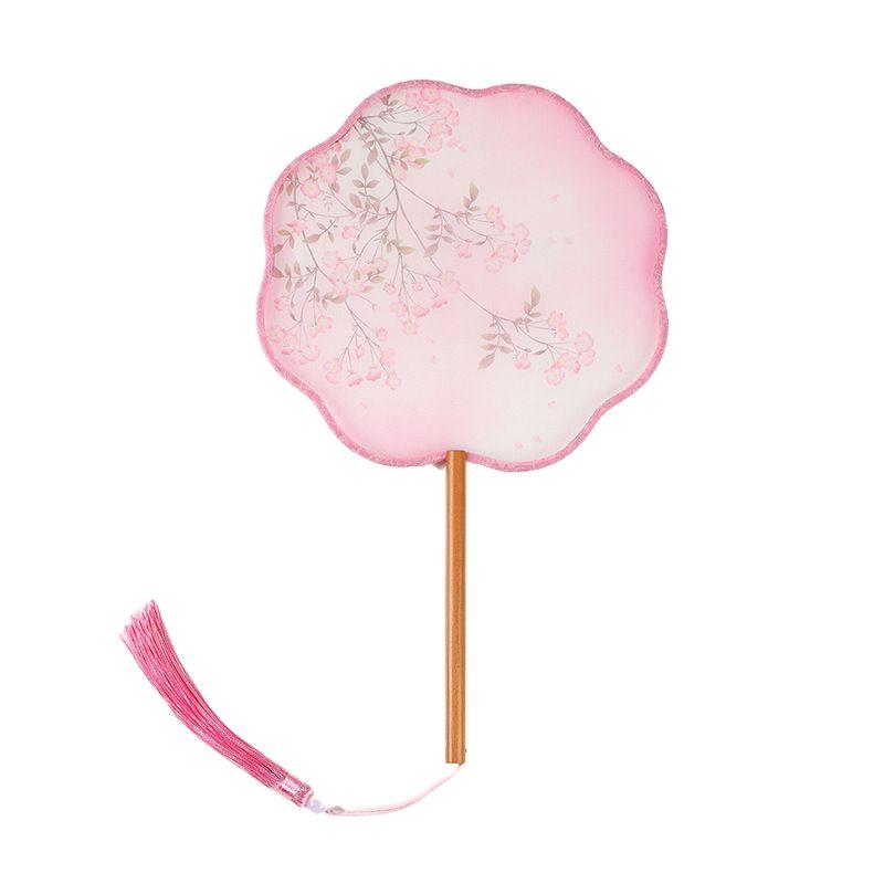 Ручной веер с вышивкой и кисточками, шелковый веер, классический китайский стиль, круглый веер, домашний декор