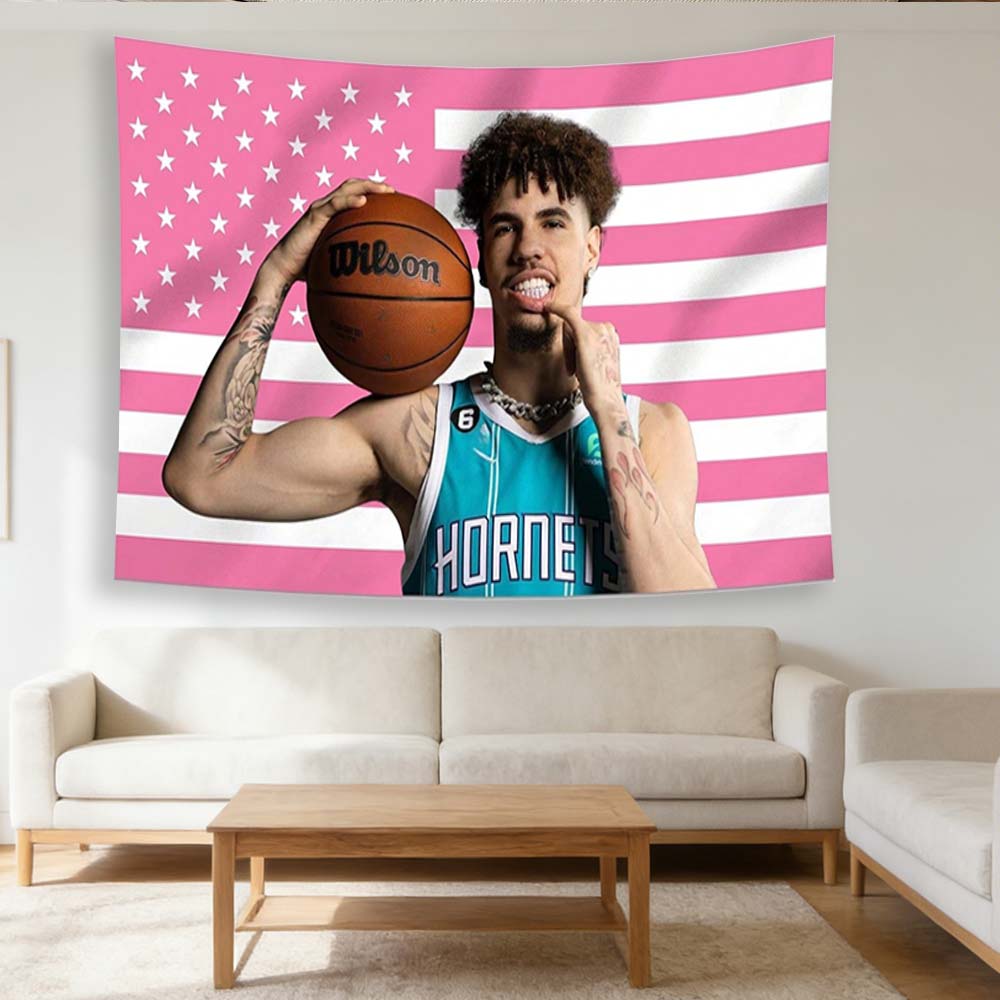 Декоративный флаг LaMelo Ball для помещений и улицы, настенный гобелен с принтом, настенное панно для комнаты в общежитии, спальни, крыльца, для фаната баскетбола