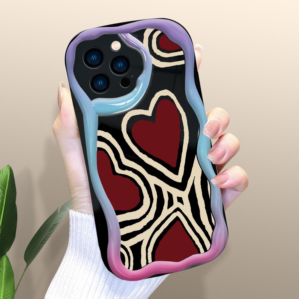 Мультяшный узор, кремовая текстура, мягкий силиконовый чехол с волнистыми краями, чехол для телефона IPhone Samsung Huawei Honor Xiaomi Redmi OPPO Realme Vivo Infinix