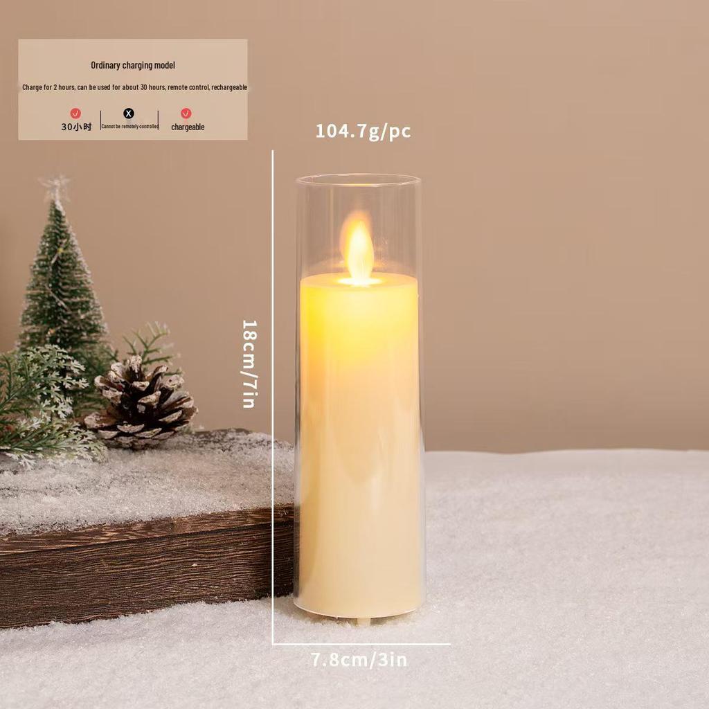 Rechargeable LED Acrylic Simulated Candle with Swinging Flame - Romantic Home Ambiance